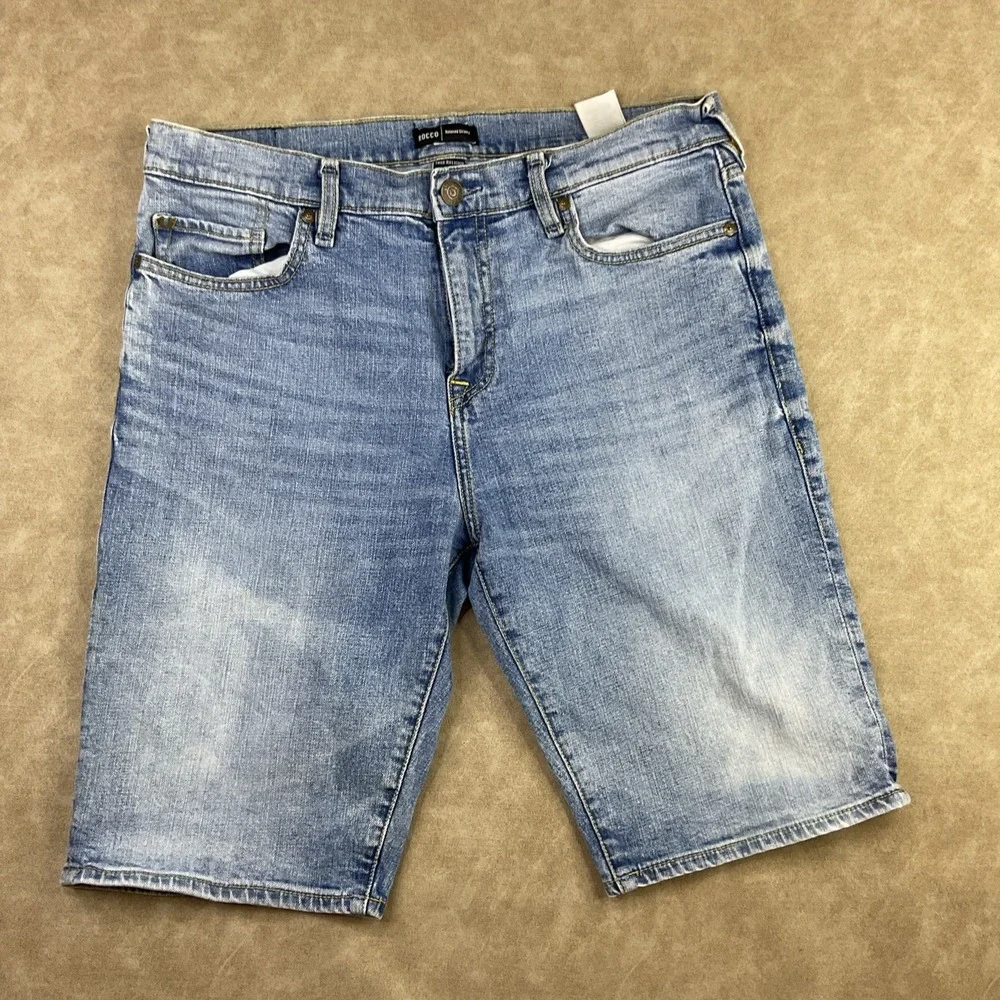 True Religion Jean Shorts Rocco Relaxed‎ Skinny Denim Blue Stretch Men Sz 34
